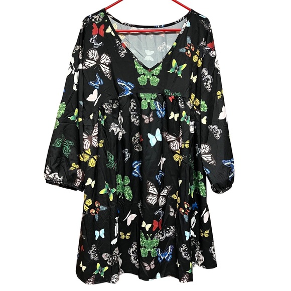 Dresses & Skirts - Butterfly Print Black Dress